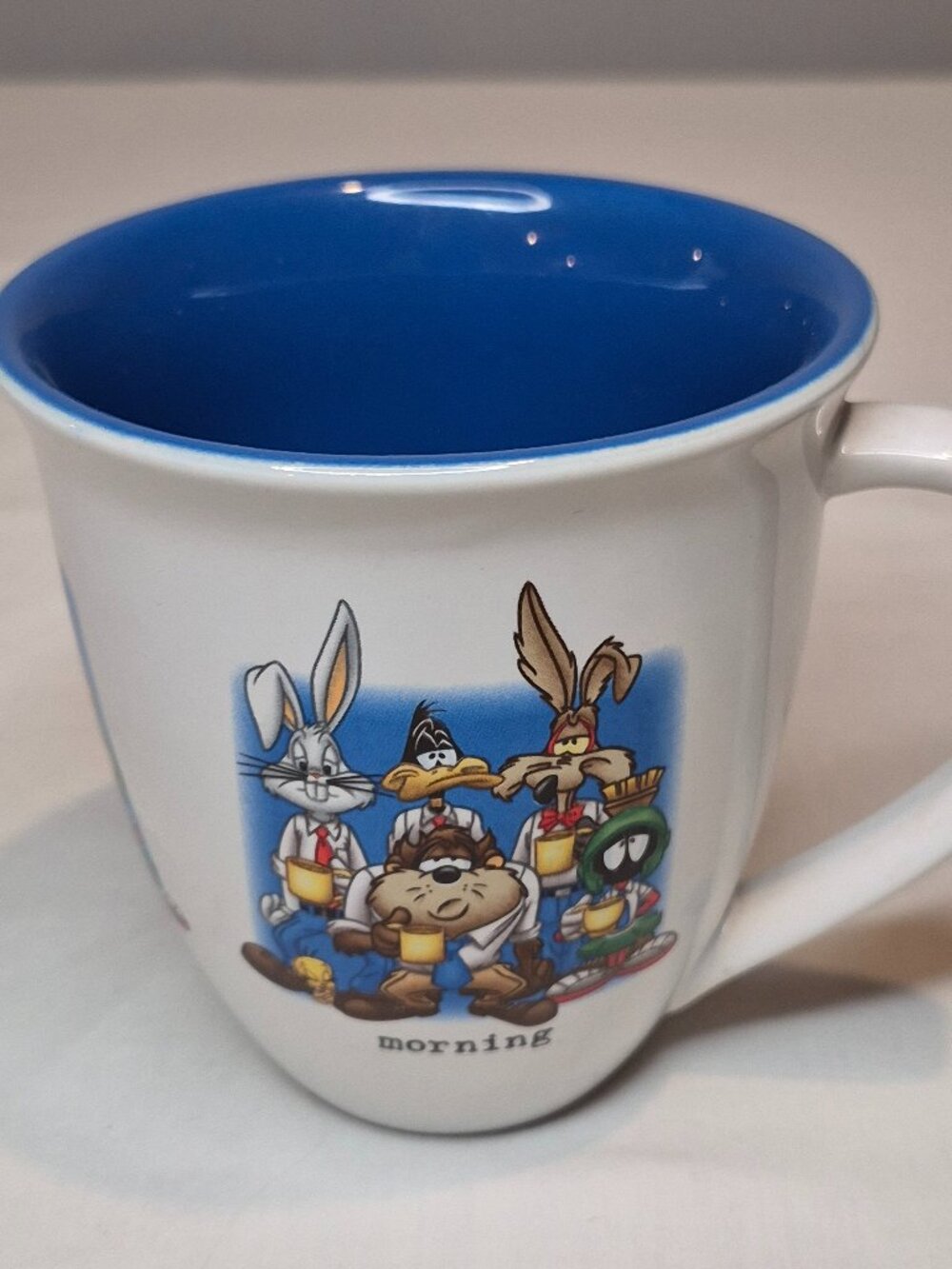 VTG 1999 Warner Bros. Looney Tunes Morning Afternoon Quitting Time Coffee Mug